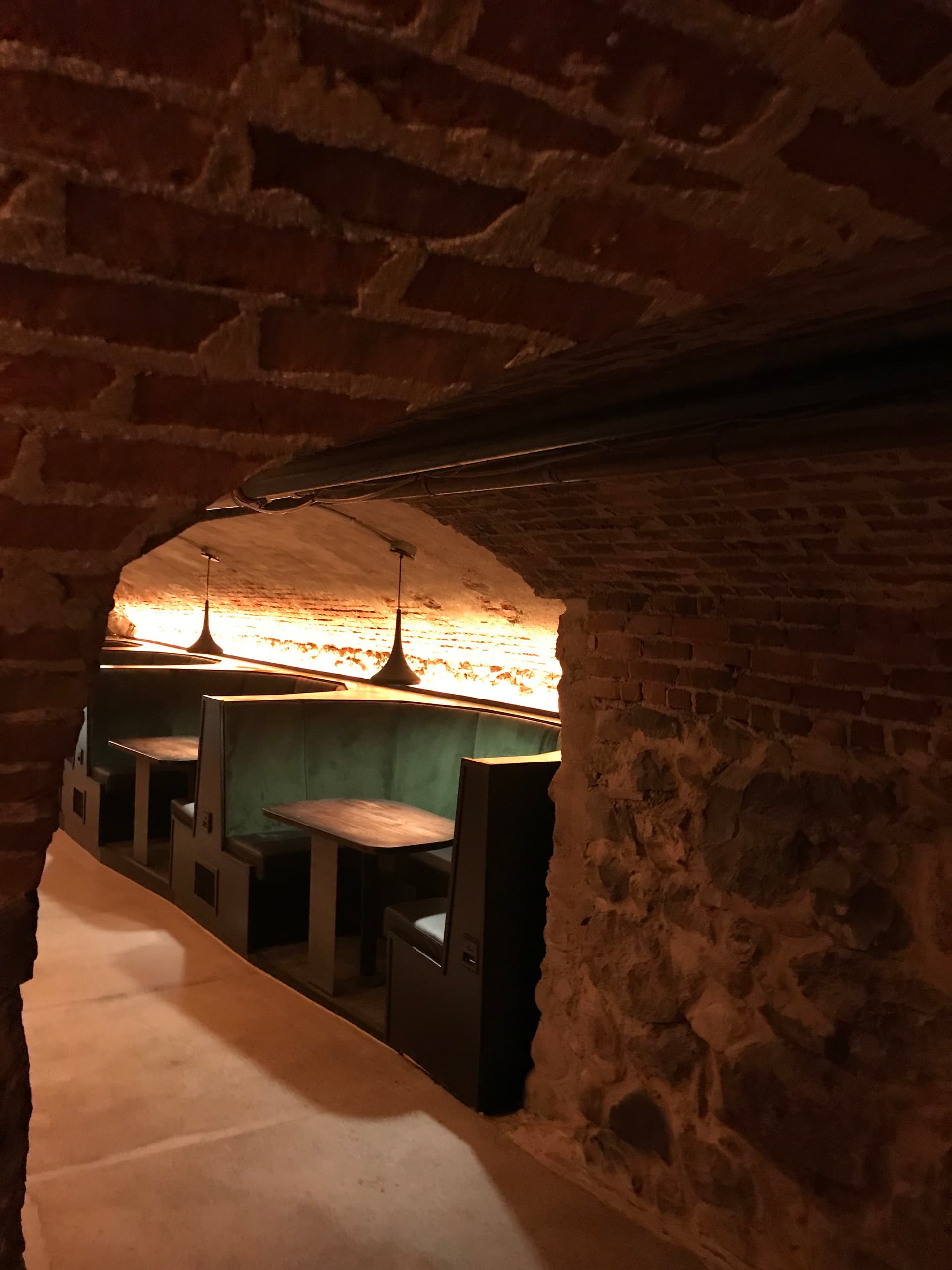 Gallery photos for LED lighting and electrical upgrade inside a historic bar and tunnel space: Image #1