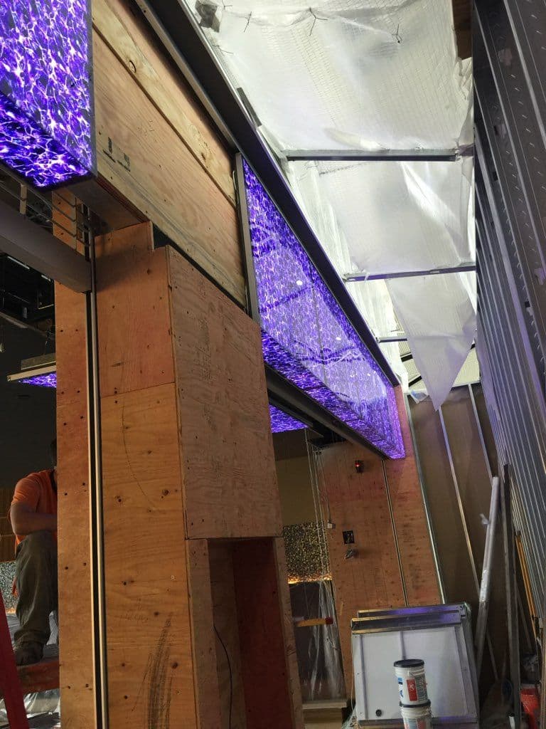 Stunning Purple LED Lighting Installation for Restaurant image
