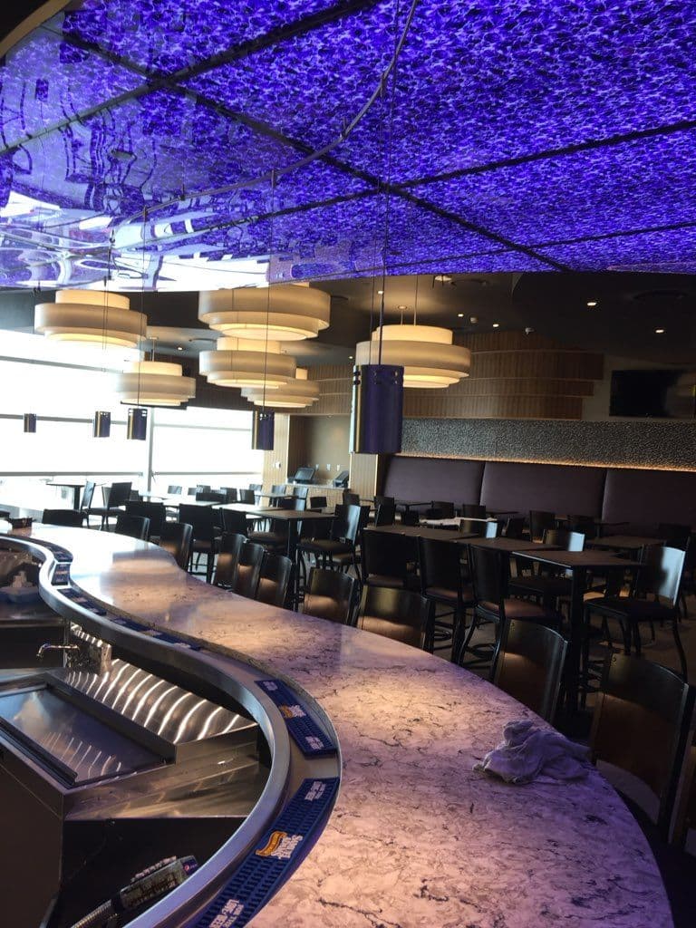 Gallery photos for Restaurant Lighting Project Adds Purple Glow to Dining Experience: Image #2