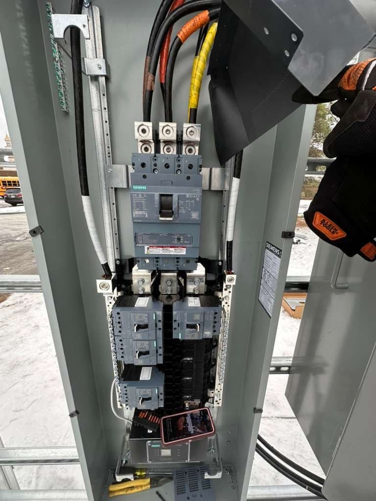 Gallery photos for Snowy Outdoor Electrical Panel Installation for Industrial Power Needs: Image #1